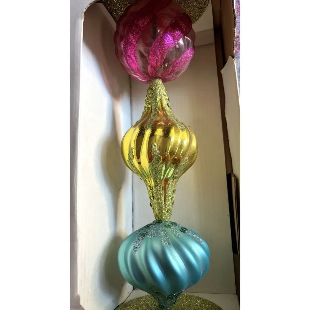 Member's Mark 3 Piece Shatterproof Candle Holders Glitter Christmas Decor NIB
